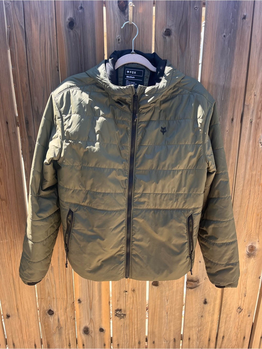 Fox Olive Hooded Puffer Jacket